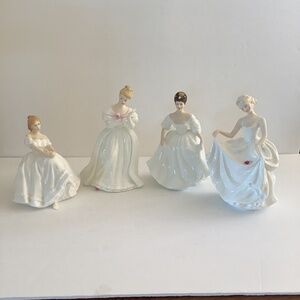 Royal Doulton figurines Lot of 4 white dresses Tracy Angela Denise Heather